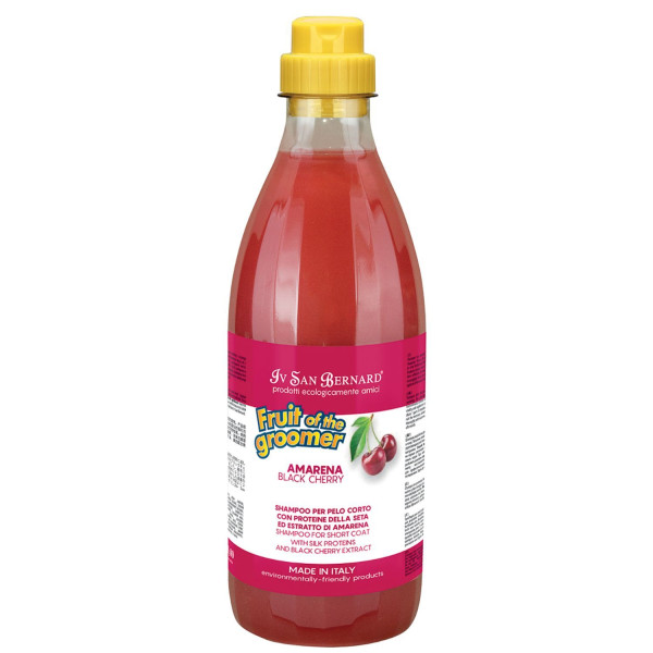 Шампунь для короткой шерсти Iv San Bernard Fruit of the Groomer Black Cherry с протеинами шелка 1 л