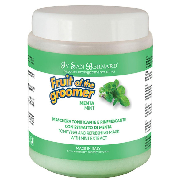 Маска восстанавливающая для любого типа шерсти Iv San Bernard Fruit of the Groomer Mint с витамином В6 1 л