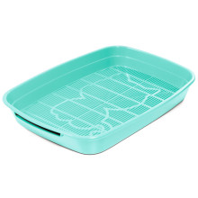 Туалет для кошек с сеткой малый "Леопольд", светло-бирюзовый, 340*260*50мм,