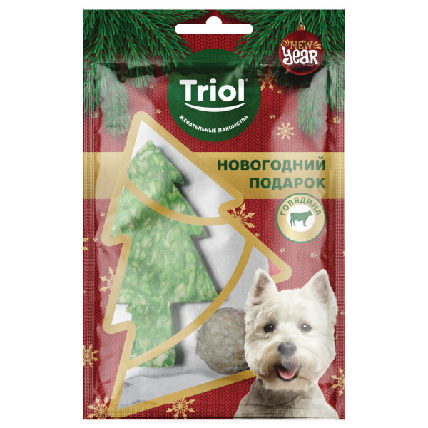Лакомство для собак NEW YEAR Подарки под елкой, 62г, Triol