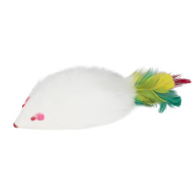 Игрушка для кошек Мышь-погремушка с пером, 85-90мм (пакет 24шт.), Triol