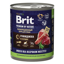Brit premium by nature консервы с говядиной и сердцем