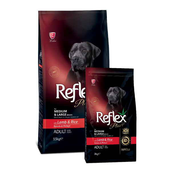 Reflex plus with lamb - Полноценный сбалансированный сухой корм с ягненком и рисом для собак средних и крупных пород