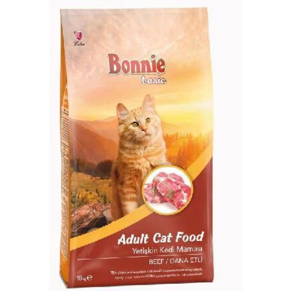 Корм для взрослых кошек BONNIE BASIC с говядиной 10 кг