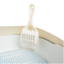 Туалет для кошек овальный с бортом "Эллипс" (совок и сетка в комплекте), голубой/белый, 500*370*170мм, серия HYGIENE