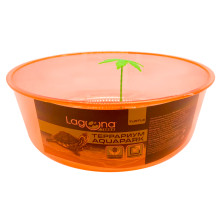 Террариум Aquapark открытый круглый для черепах d220*80мм, красный