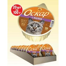 ОСКАР консервы для кошек Кусочки в соусе Индейка 20 шт 100 г
