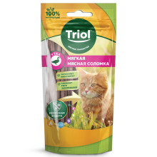 Лакомство для кошек «Мягкая мясная соломка из утки», 40г, Triol