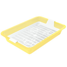 Туалет для кошек c сеткой мини "Барсик", желтый, 325*235*60мм,