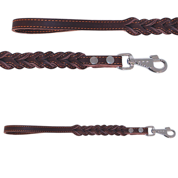 Поводок-водилка кожаная "Коса",  16*400мм, Gamma