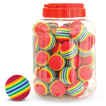 Игрушка для кошек Мячик полосатый, красный, d35мм (банка 50шт.), Triol