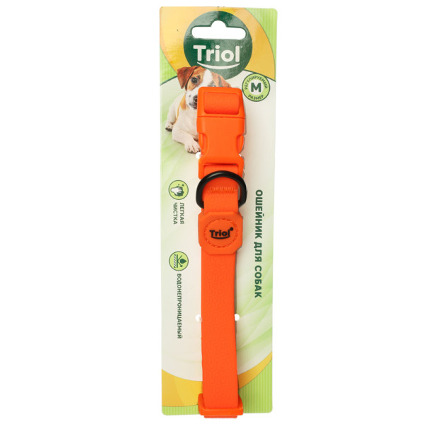 Ошейник из биотана "Матрица" M, оранжевый: стильный аксессуар для вашего питомца