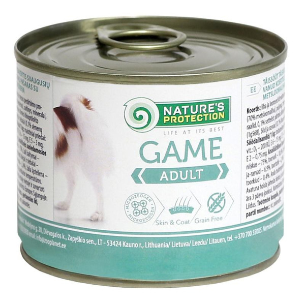 Nature's protection adult game консервы с дичью для взрослых собак для собак