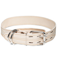 Ошейник кожаный двойной c двойным кольцом, 45мм*810мм