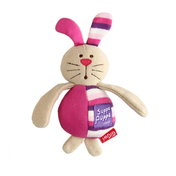 85023 Игрушка для маленьких собак Зайка с пищалкой 15 см, серия SUPPA PUPPA, GiGwi