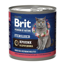 Brit premium by nature с мясом кролика и брусникой для стерилизованных кошек