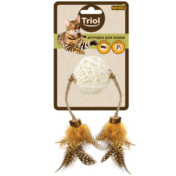 Игрушка для кошек из натуральных материалов "Талисман", d50мм/350мм, серия NATURAL, Triol