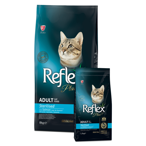 Reflex plus with salmon for sterilized cats - Полноценный и сбалансированный сухой корм c лососем для стерилизованных кошек