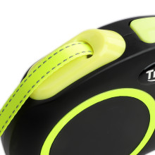 Поводок-рулетка для собак  Urban Neon XS, 3м до 12кг, лента, черный, Triol