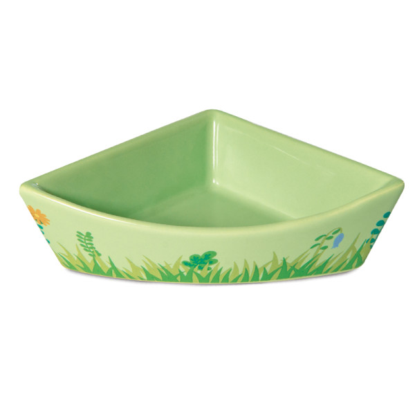 Керамическая угловая миска "Полянка" для мелких животных от Triol