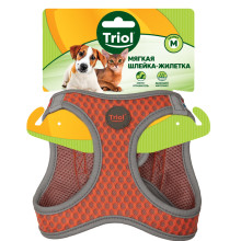 Шлейка-жилетка мягкая со светоотражающими элементами "Марокко" M, коралловая, обхват груди 410-440мм, Triol