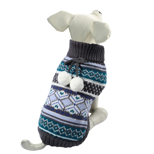 Стильный свитер "Помпончики" L от Triol, темно-серый, 35см