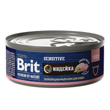 Brit premium by nature с мясом индейки для кошек с чувствительным пищеварением