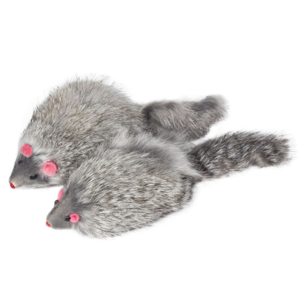 Игрушка для кошек Мышь серая, 90-100мм (пакет 24шт.), Triol