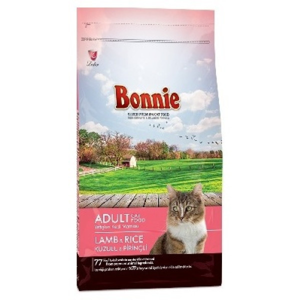 Корм для взрослых кошек BONNIE с ягненком и рисом 0,5 кг