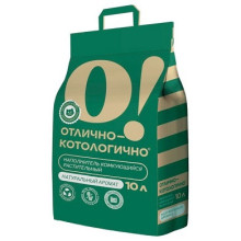 Наполнитель О!Отлично-котологично растительный 10л