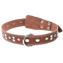 Ошейник кожаный c украшением, 36мм*720мм