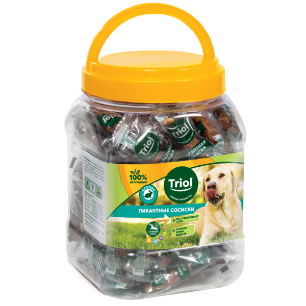 Триол компаниясының 500 грамм кролик сұлуынан жасалған иттер үшін кролик сосискалары