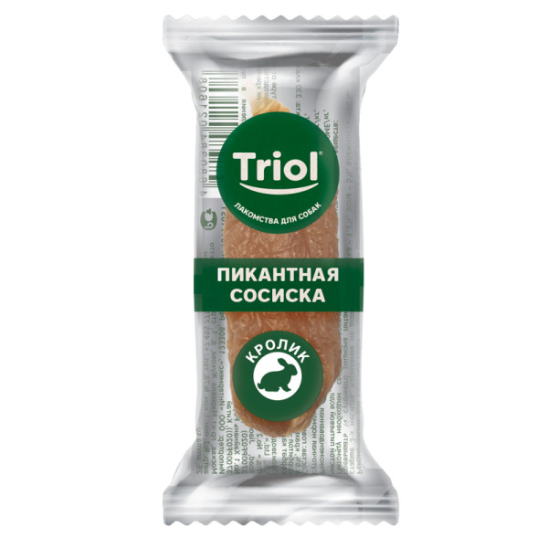 Триол компаниясының 500 грамм кролик сұлуынан жасалған иттер үшін кролик сосискалары