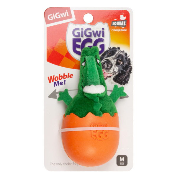 75462 Крокодил-неваляшка арналған 14см қуыршақпен игрушка, серия GIGwi EGG