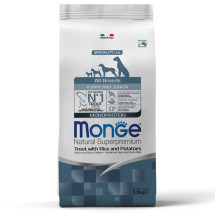 Сухой корм для щенков всех пород Monge Dog Speciality Line Monoprotein форель, рис, картофель 2,5 кг