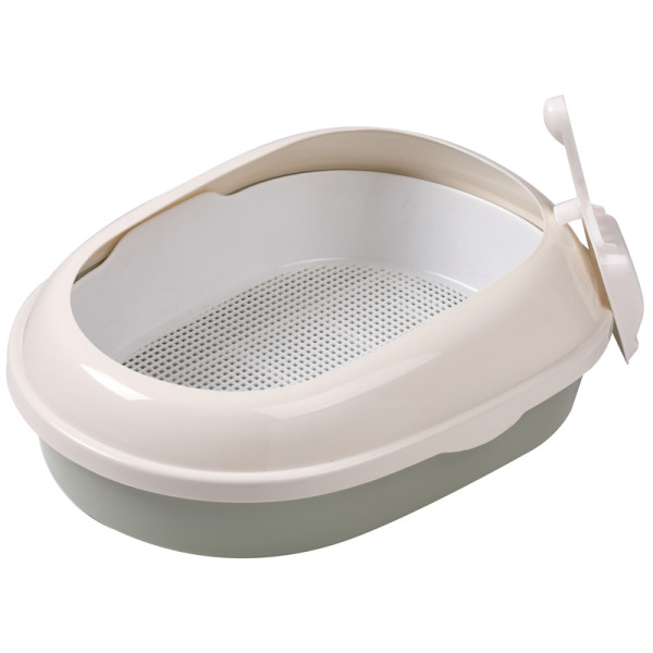 Кішкенің туалеті овалды "Эллипс" (таспа мен шелекті комплектте), зөмек/ақ, 500*370*170мм, HYGIENE сериясы, Triol