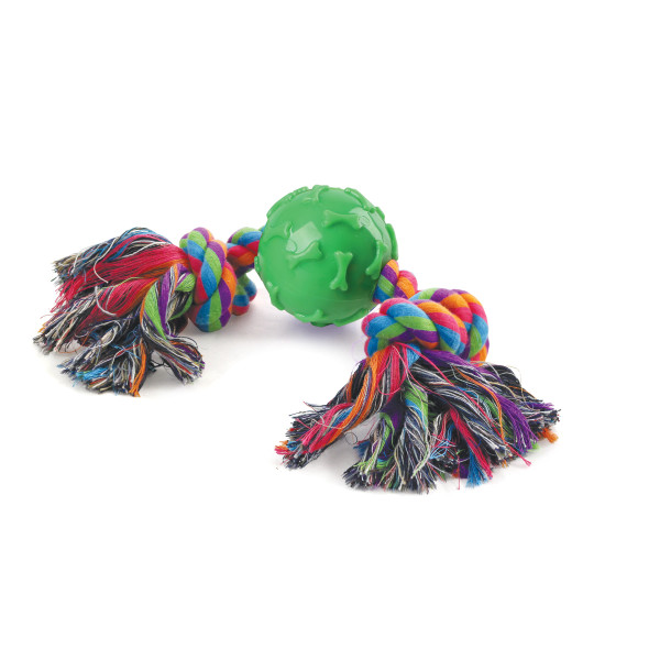 Игрушка для собак: веревка с двумя узлами и мяч, d65/300мм, Triol