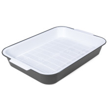 Туалет для кошек с сеткой "Эстет", темно-серый, 380*280*62мм,