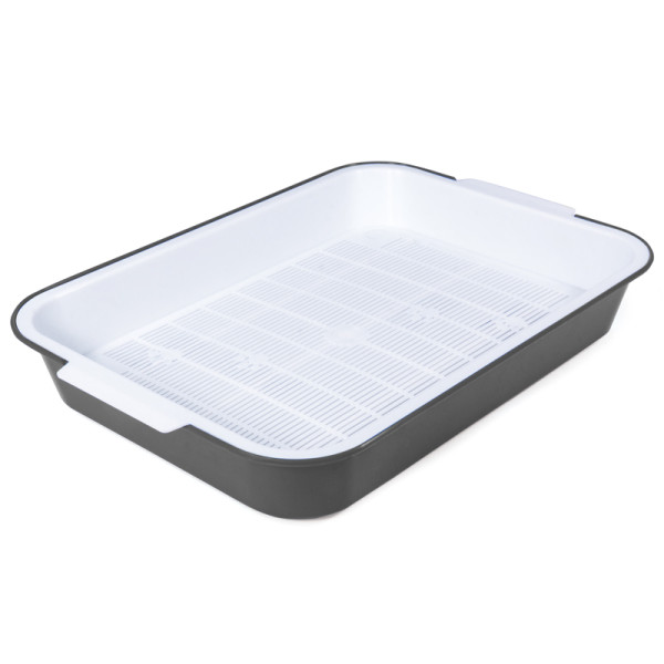 Туалет для кошек с сеткой "Эстет", темно-серый, 380*280*62мм, Gamma