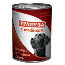 ТРАПЕЗА с Ягненком кусочки в темном соусе для собак 415 гр