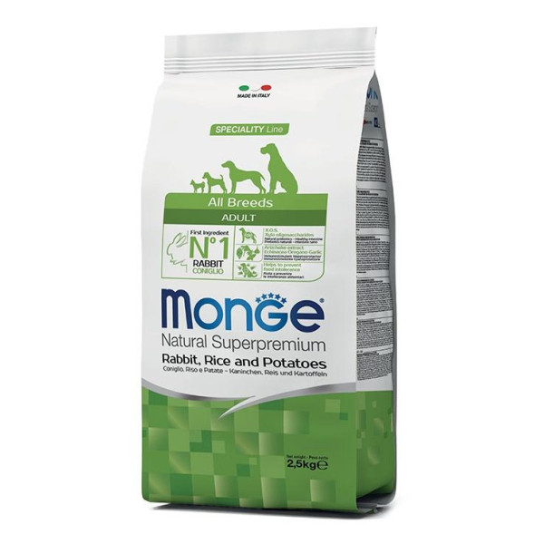 Monge speciality line all breeds adult rabbit and rice and potatoes - Корм с кроликом, рисом и картофелем для взрослых собак всех пород