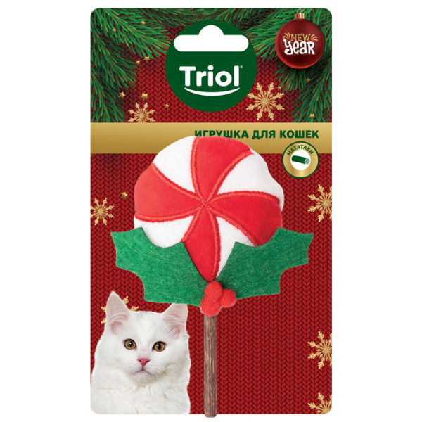Игрушка для кошек Леденец на палочке, 110мм, серия NEW YEAR, Triol