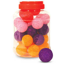 Игрушка для кошек "Мяч зернистый", ассорти, d41мм (банка 32шт.)