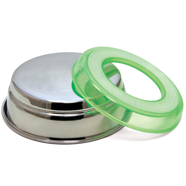 Металлическая миска Triol с салатовой резинкой, 0,49л