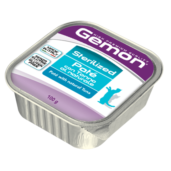 GEMON Пастье Стерилизованное с Тунцом - Кастрированным/стерилизованным құйрықтарға арналған, жоғары индейканың мазмұнымен балансқаланған тамақ, алдағылардың артық жұмысқа жатқанына арналған.