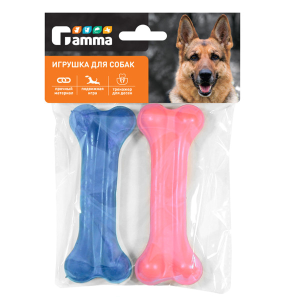 Игрушка для собак из резины "Кость литая №2", 95мм, (уп.2шт)