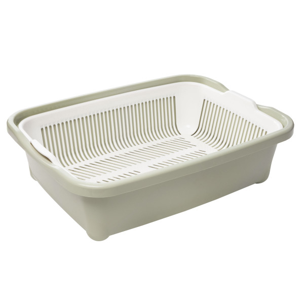 Туалет для кошек высокий с сеткой "Дюна", оливковый 420*320*125мм, Gamma