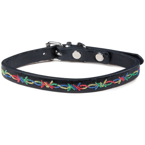 Ошейник из искусственной кожи "Этно" XS, черный 10*310мм, Triol: стильный аксессуар для вашего питомца