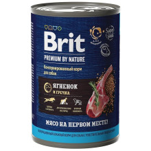 Brit premium by nature консервы с ягненком и гречкой