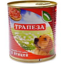 Трапеза консервы для собак с ПТИЦЕЙ 750г